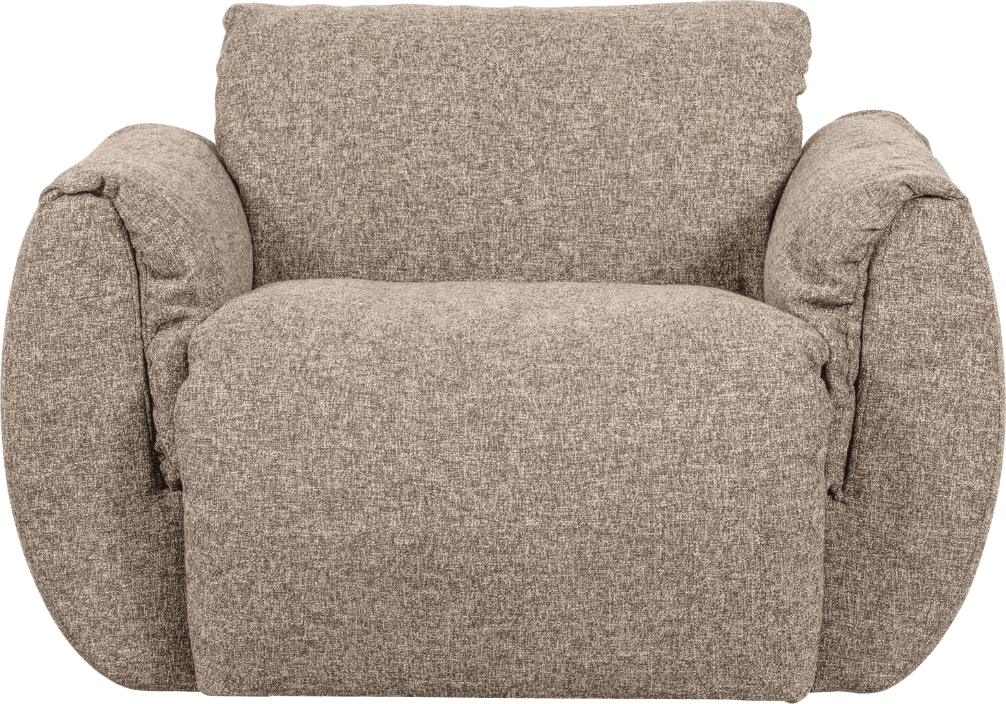 WOOOD Baggy draaifauteuil geweven stof bruin melange Bruin melange Draaifauteuil