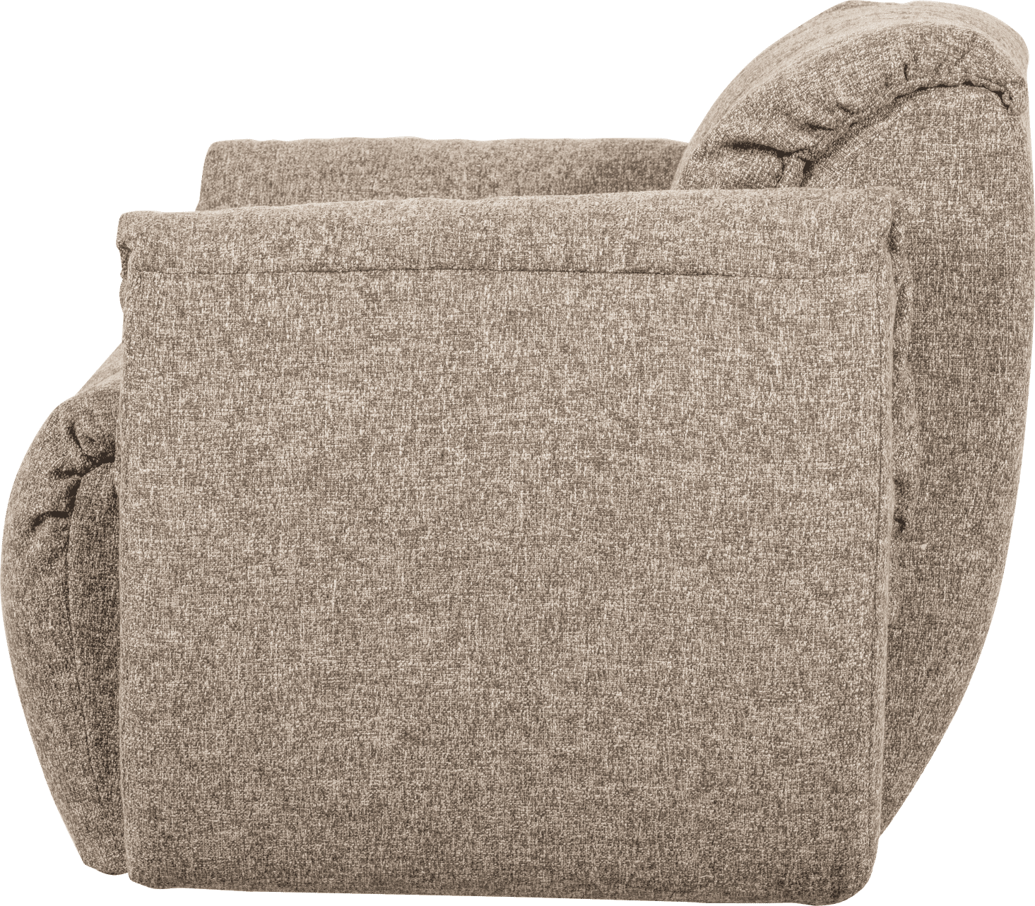 WOOOD Baggy draaifauteuil geweven stof bruin melange Bruin melange Draaifauteuil