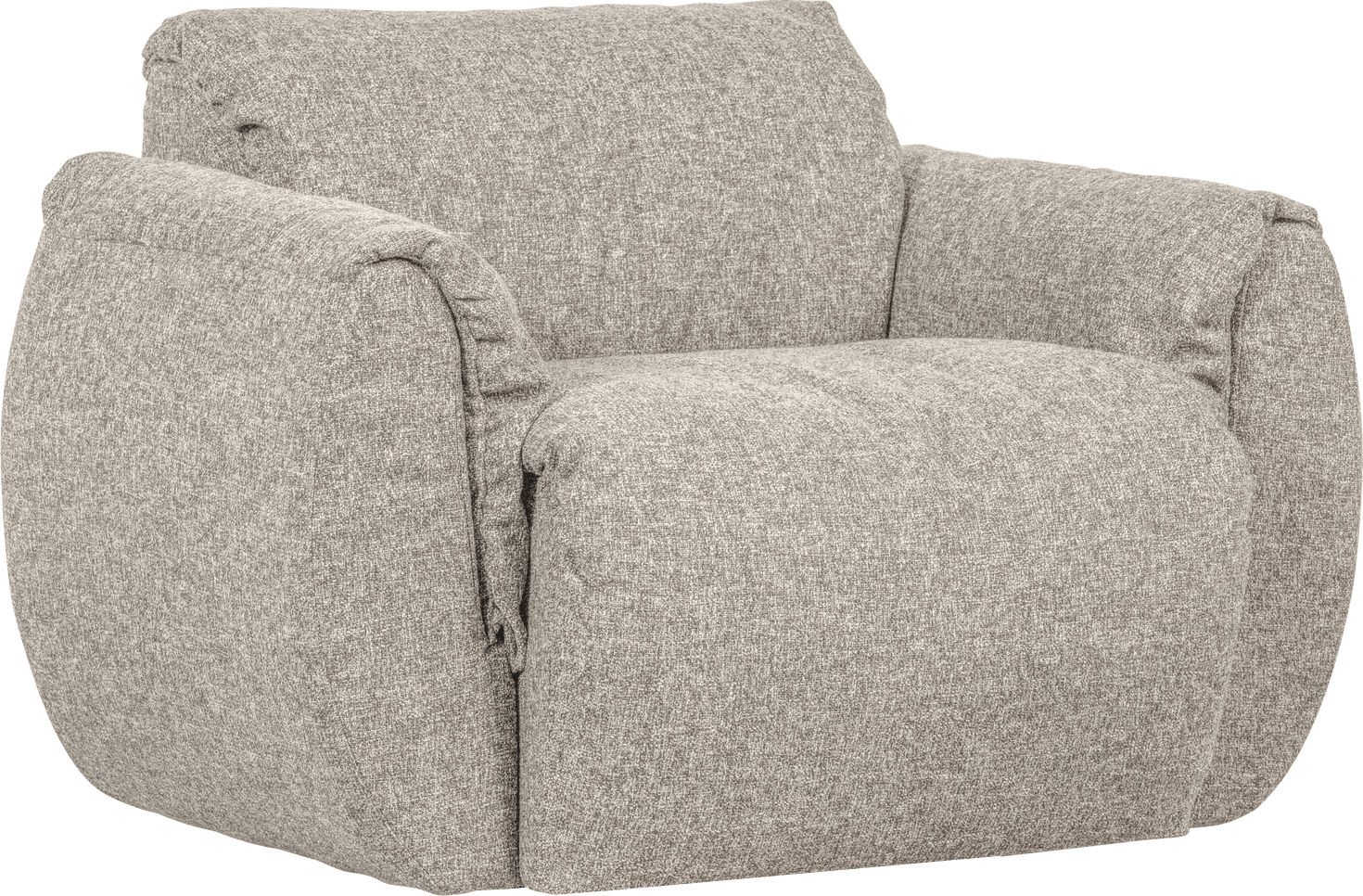 WOOOD Baggy draaifauteuil geweven stof naturel melange Naturel melange Draaifauteuil