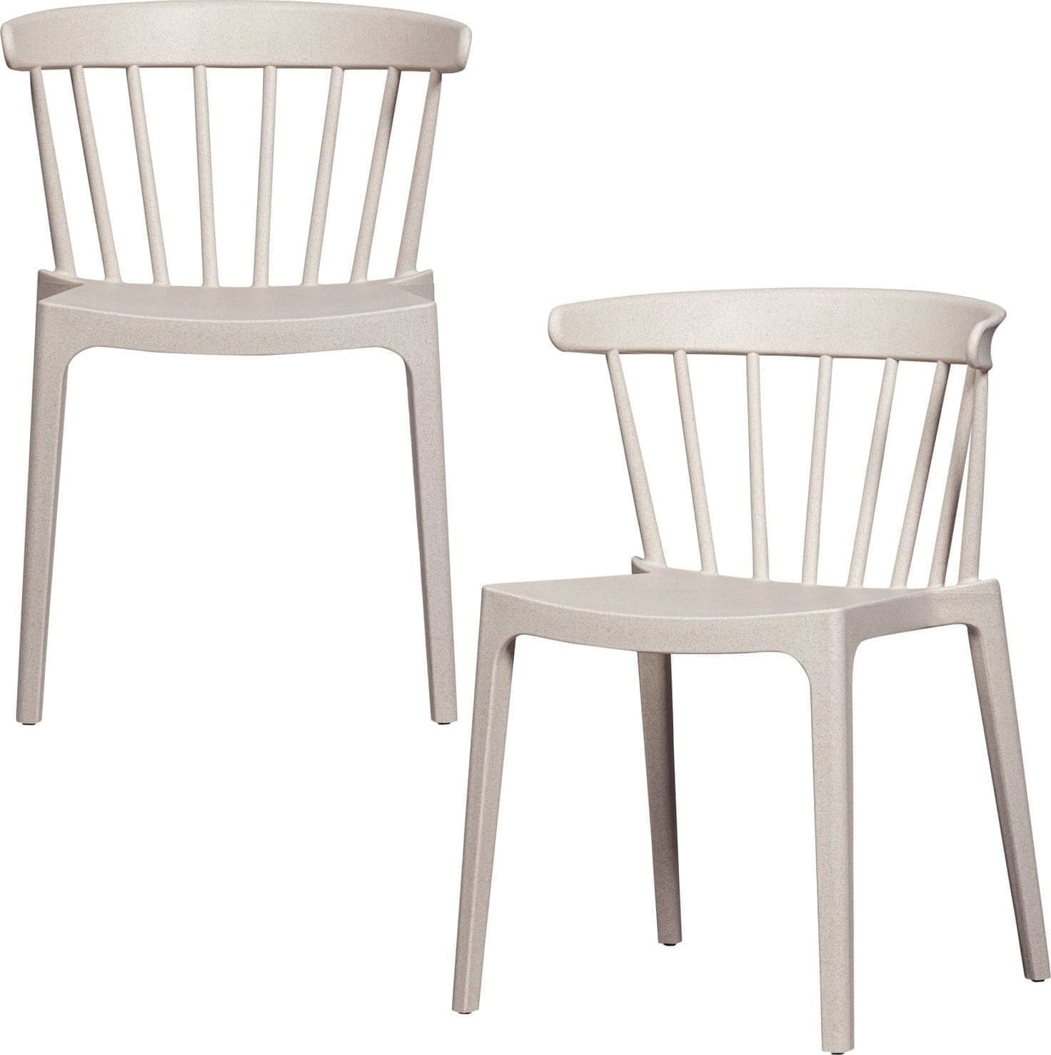 WOOOD Bliss tuinstoel met spijlen off white melange Wit Tuinstoel