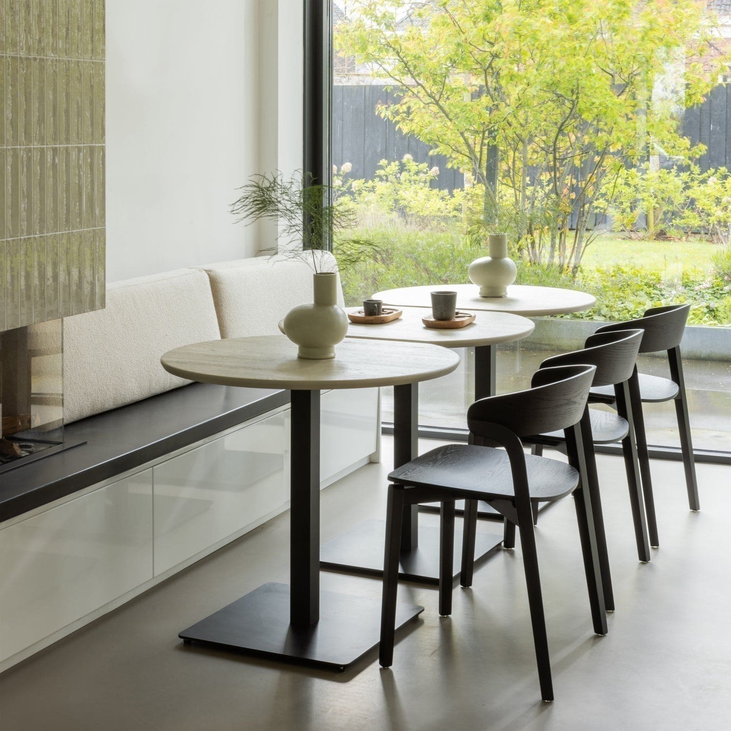 WOOOD Eettafel bistro tafel tussenstuk vl 80x68cm dakargrau Grijs