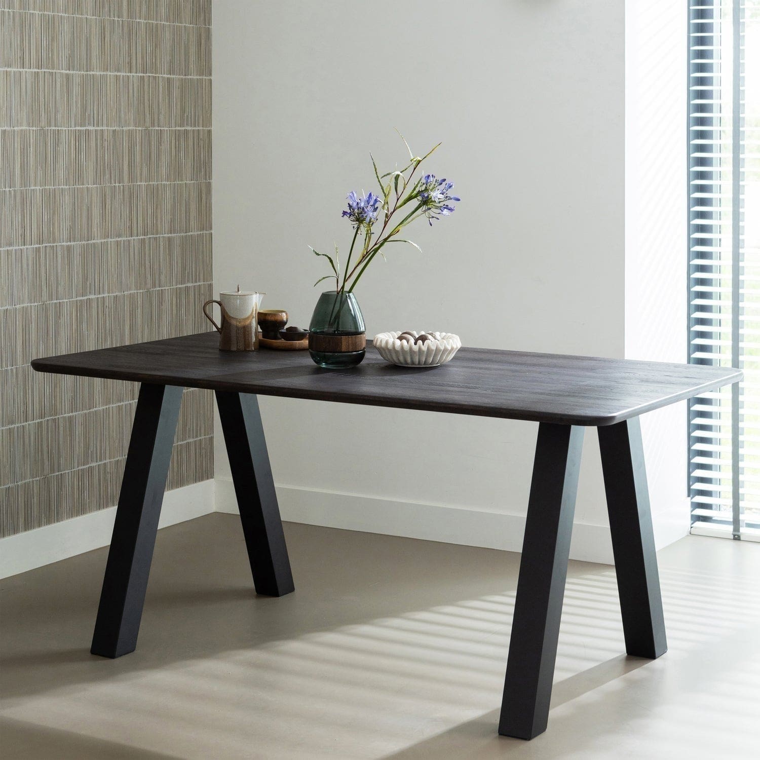 WOOOD Eettafel eettafel afgerond vl 160x90cm mystic brown Bruin
