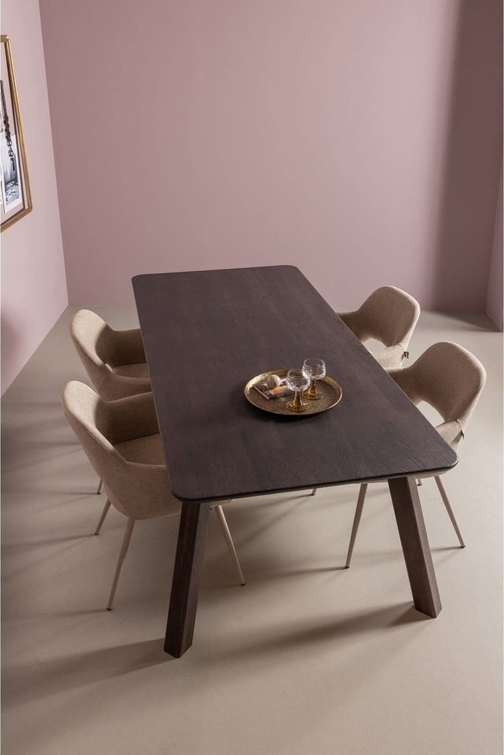 WOOOD Eettafel eettafel afgerond vl 200x90cm mystic brown Bruin