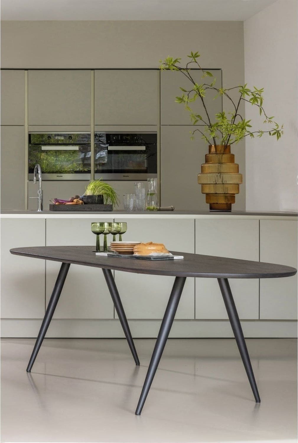 WOOOD Eettafel eettafel ovaal vl 220x90cm mystic brown Bruin