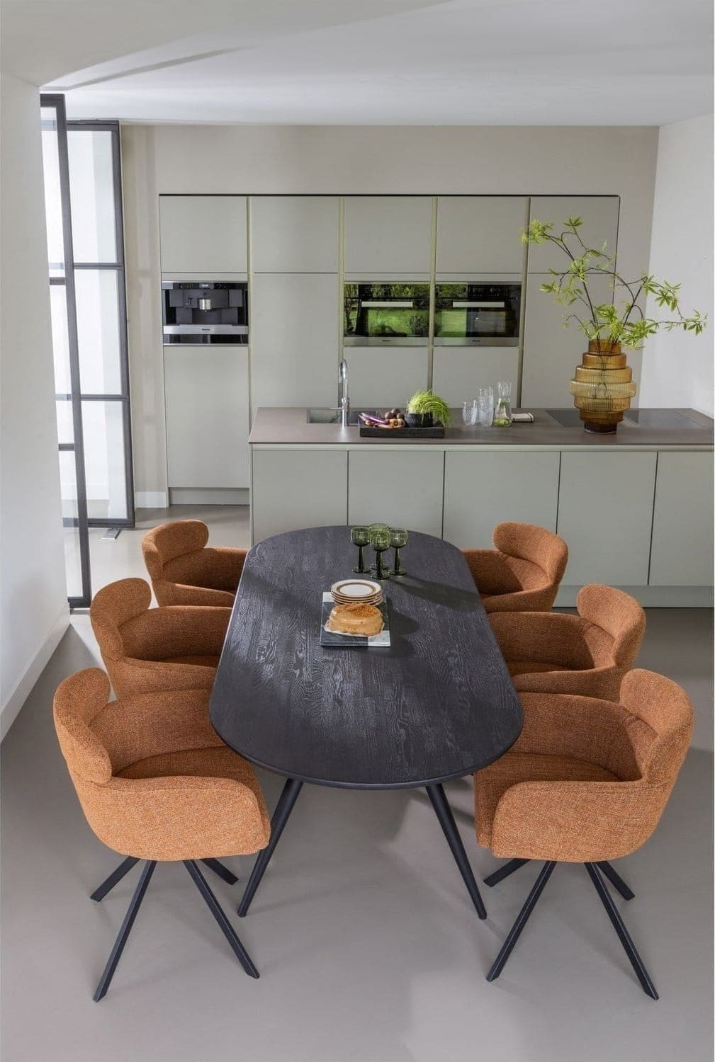 WOOOD Eettafel eettafel ovaal vl 220x90cm mystic brown Bruin