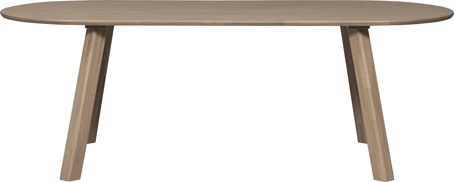 WOOOD Eettafel eettafel ovaal vl 220x90cm pebble grey Grijs