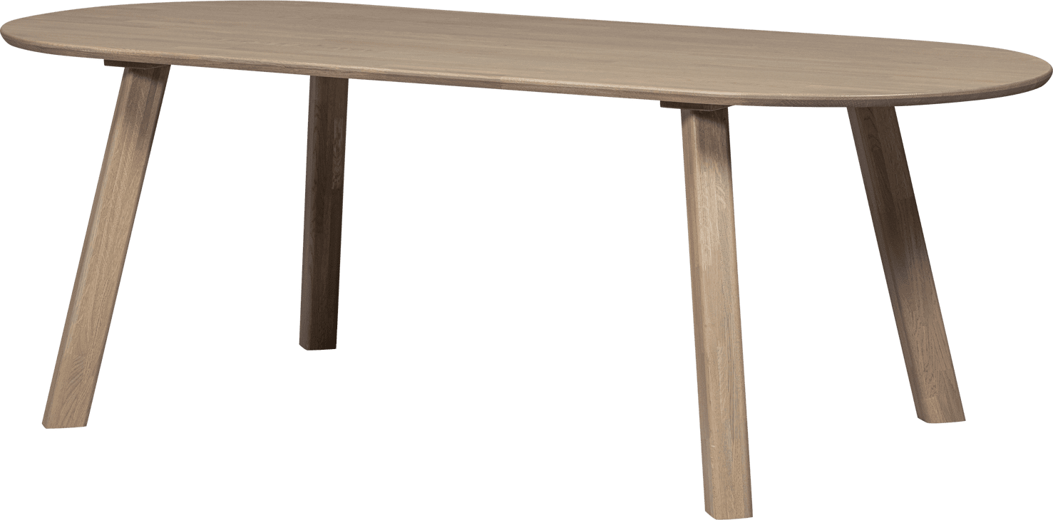 WOOOD Eettafel eettafel ovaal vl 220x90cm pebble grey Grijs