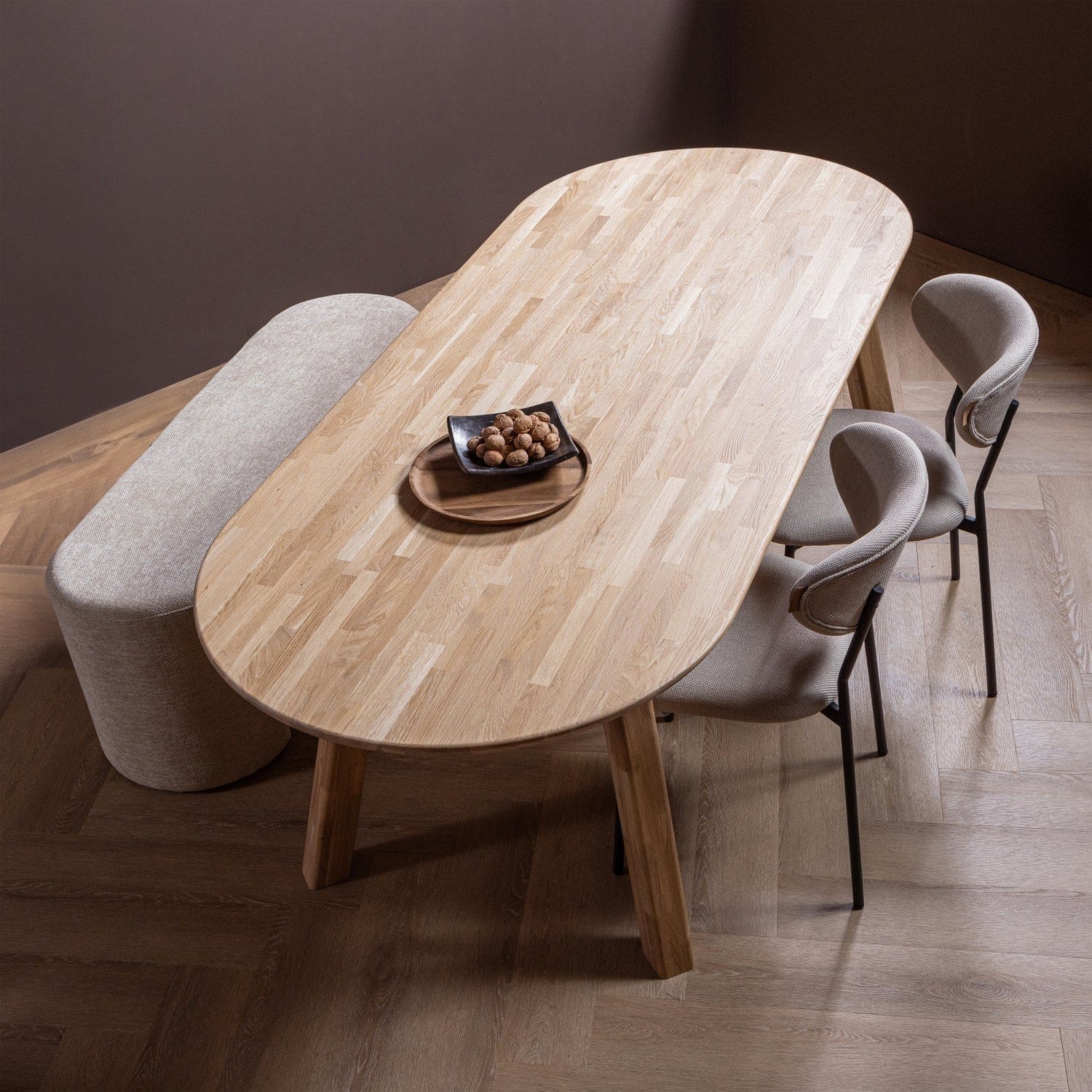WOOOD Eettafel eettafel ovaal vl 220x90cm transparant Transparant