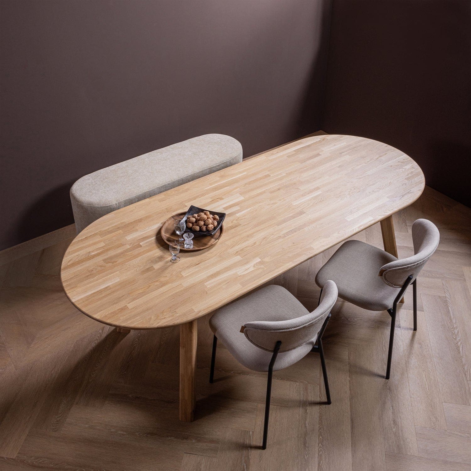 WOOOD Eettafel eettafel ovaal vl 220x90cm transparant Transparant