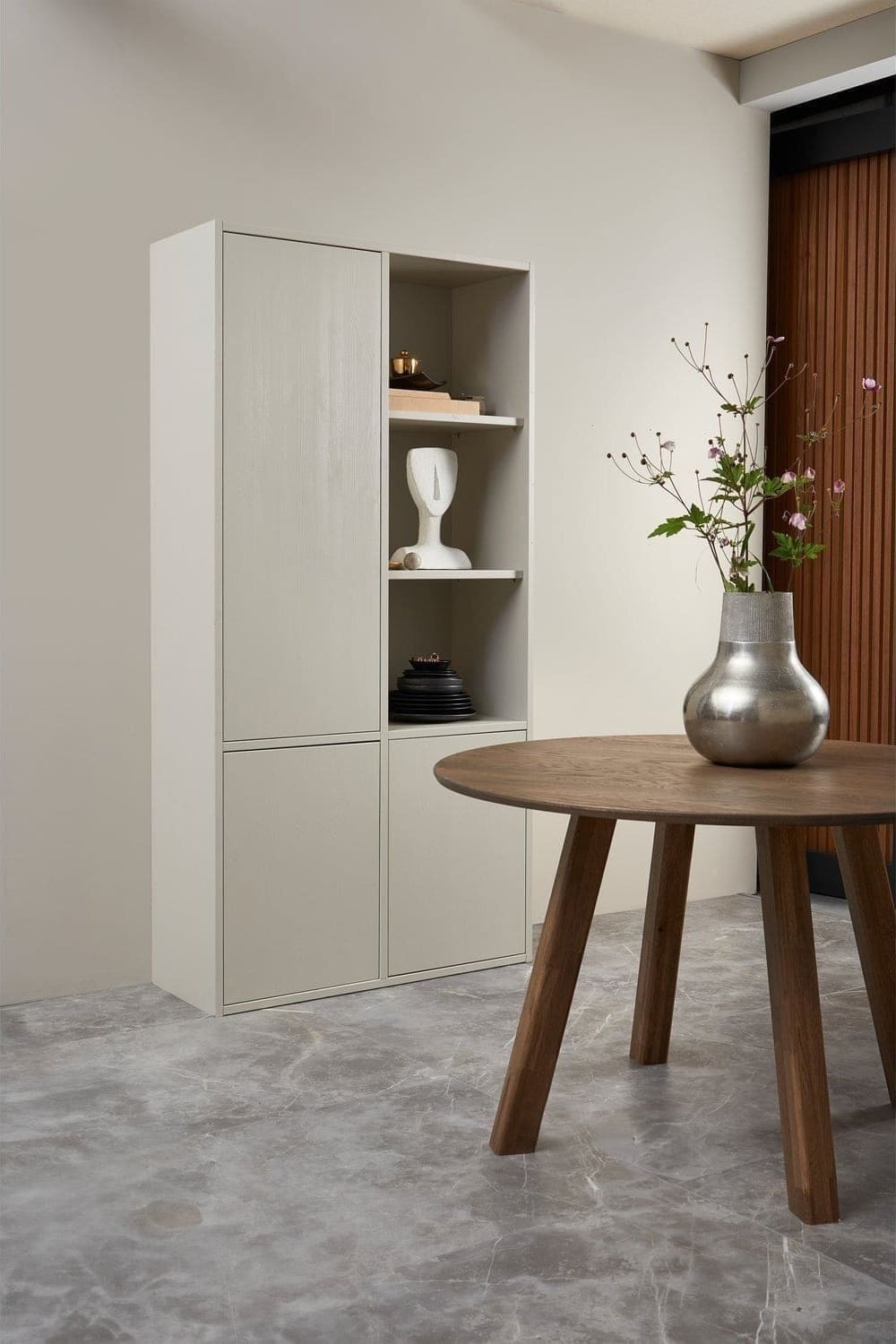 WOOOD Eettafel eettafel rond dl o120cm cashmere brown Bruin