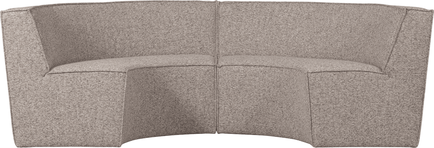 WOOOD Europa 4-zitsbank eetbank geweven stof zand melange Bruin|Beige 4-zitsbank