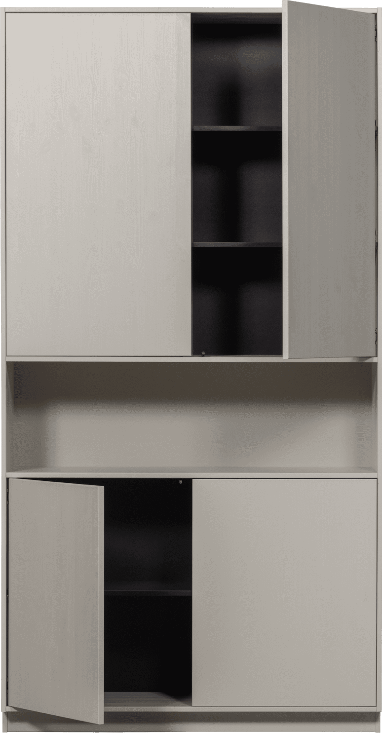WOOOD Finca opbergkast 110cm grenen mist Wit Bergkast|Kast