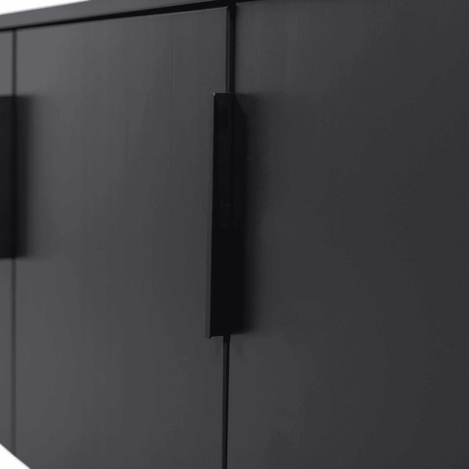 WOOOD Gunnar tv meubel 154cm grenen matzwart Matzwart Tv-meubel|Tv-dressoir