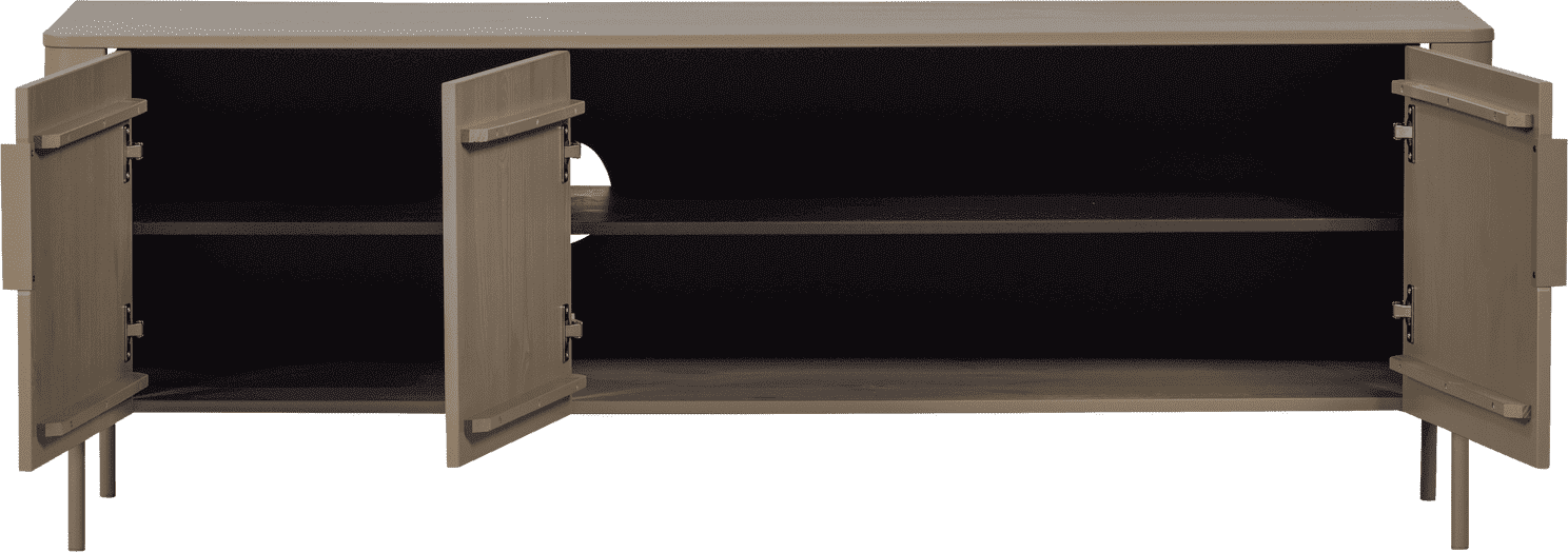 WOOOD Gunnar tv meubel 154cm grenen mud Bruin|Taupe Tv-meubel|Tv-dressoir
