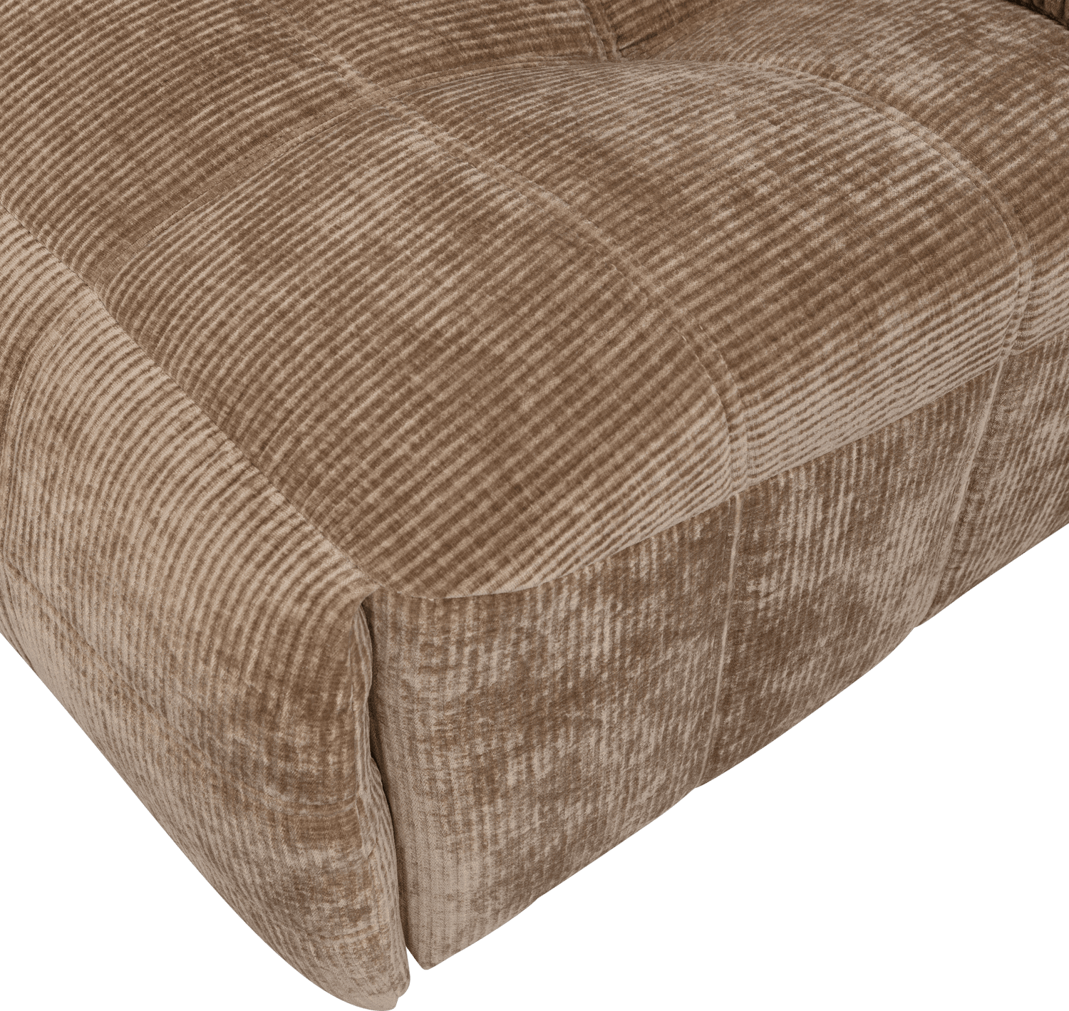 WOOOD Hein relaxfauteuil elektrisch geweven rib lichtbruin Lichtbruin Fauteuil