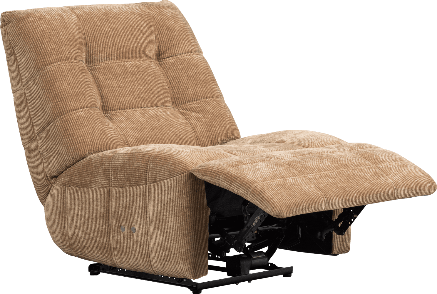 WOOOD Hein relaxfauteuil elektrisch geweven rib lichtbruin Lichtbruin Fauteuil