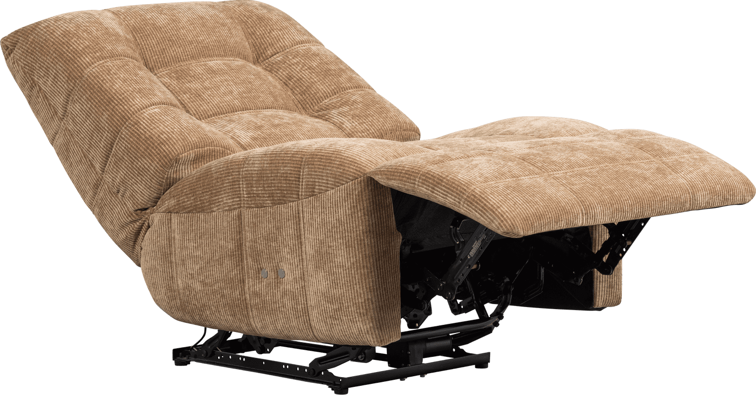 WOOOD Hein relaxfauteuil elektrisch geweven rib lichtbruin Lichtbruin Fauteuil
