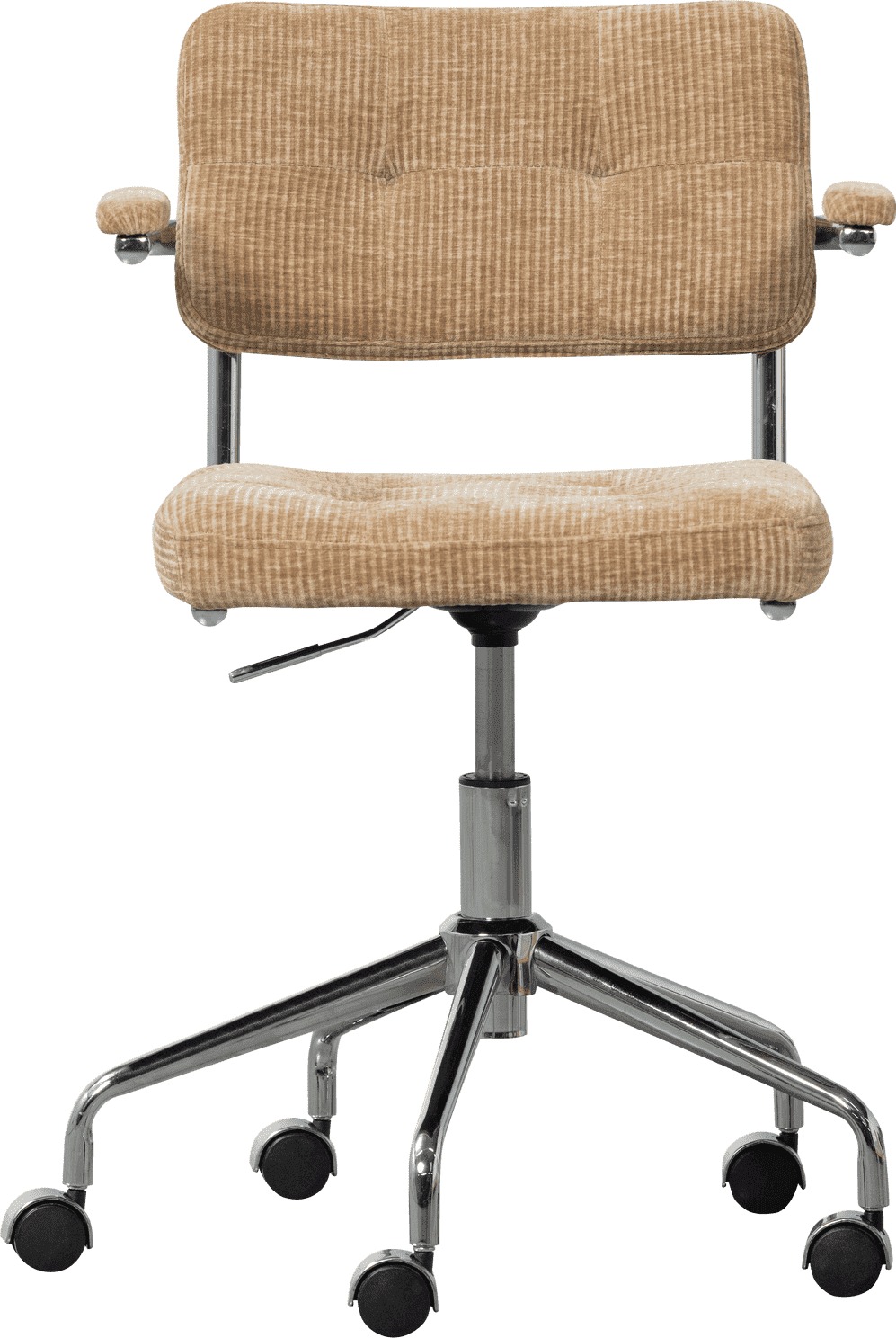 WOOOD Kova bureaustoel geweven ribstof donkerzand Bruin|Beige Bureau