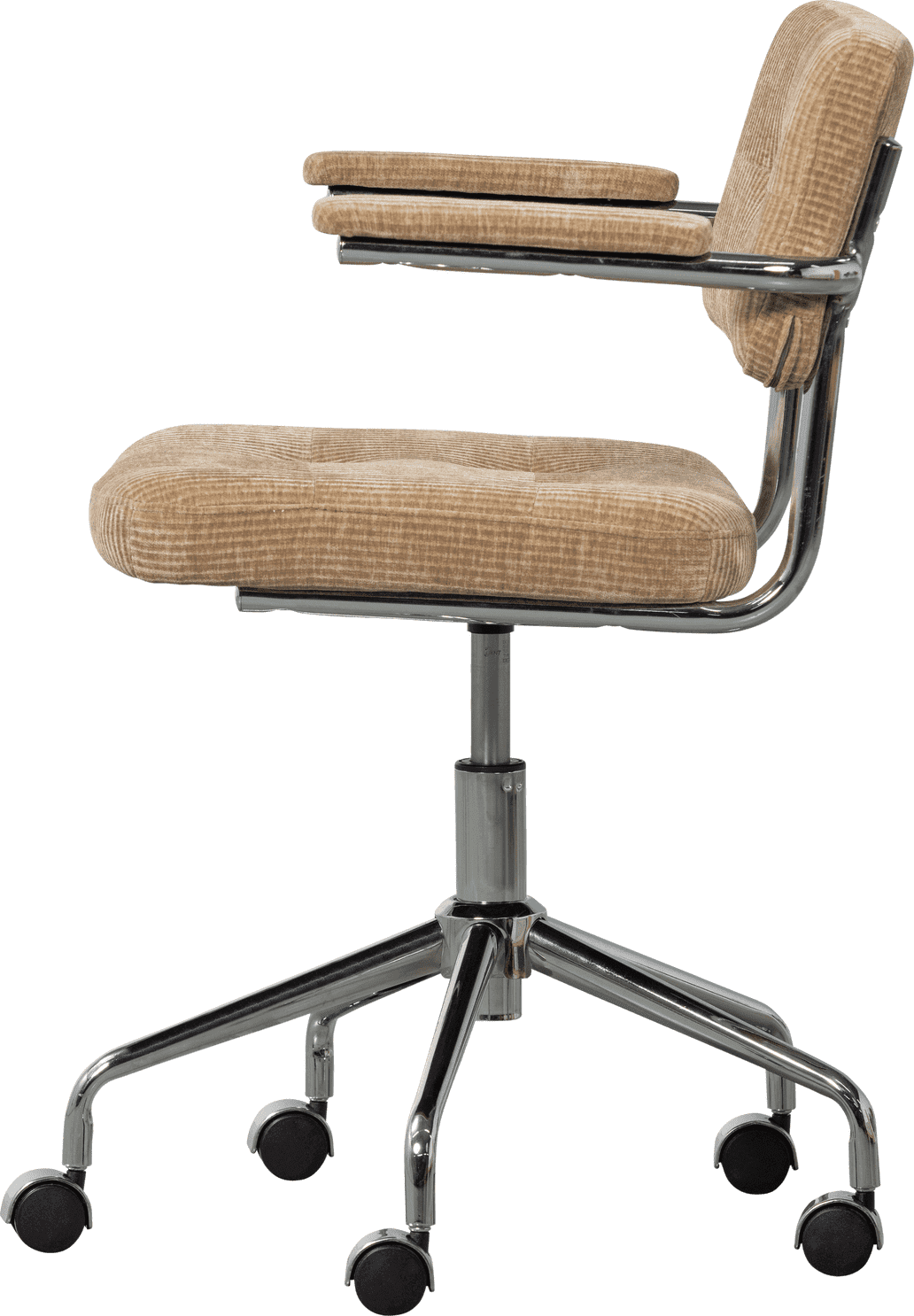 WOOOD Kova bureaustoel geweven ribstof donkerzand Bruin|Beige Bureau