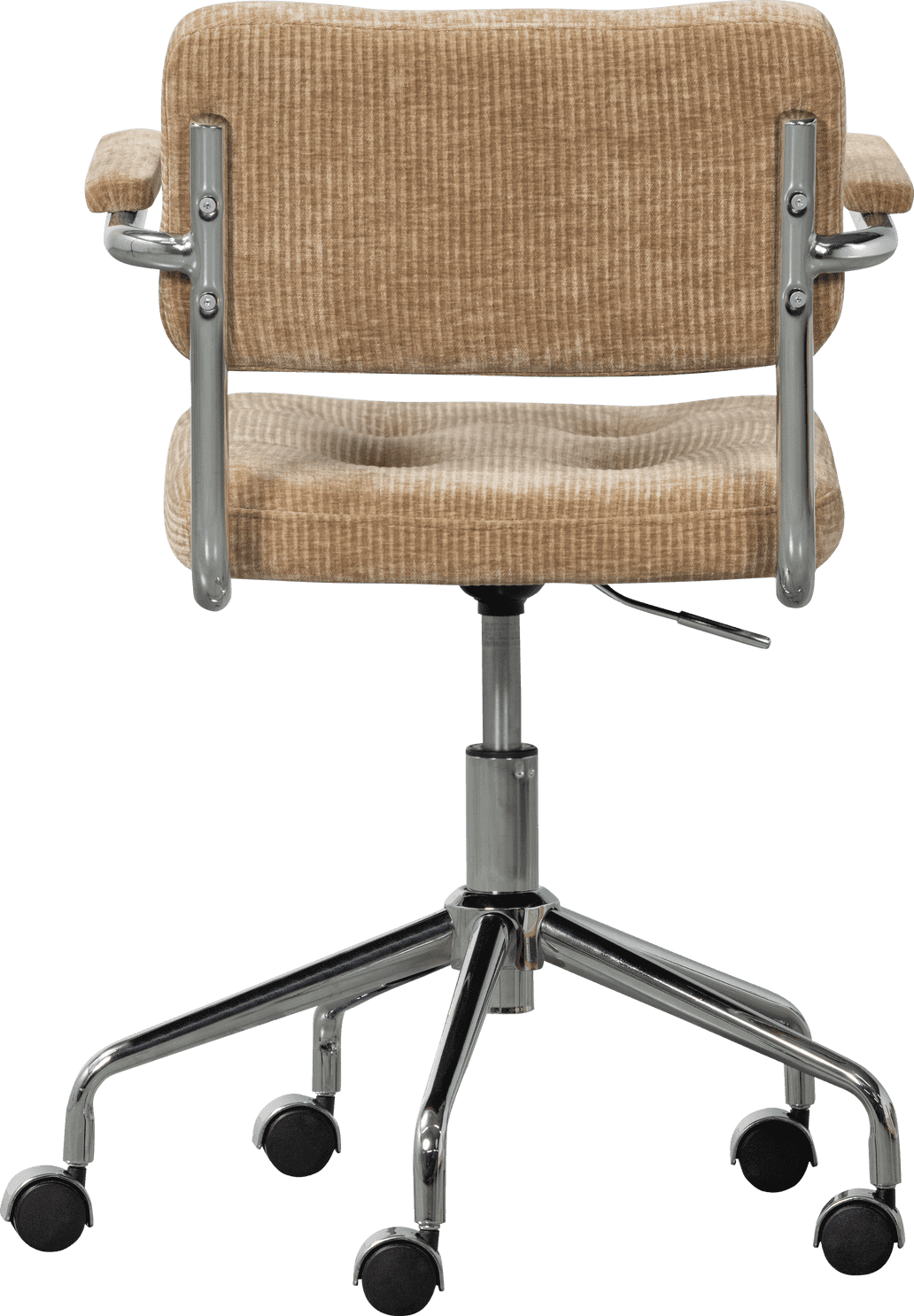 WOOOD Kova bureaustoel geweven ribstof donkerzand Bruin|Beige Bureau