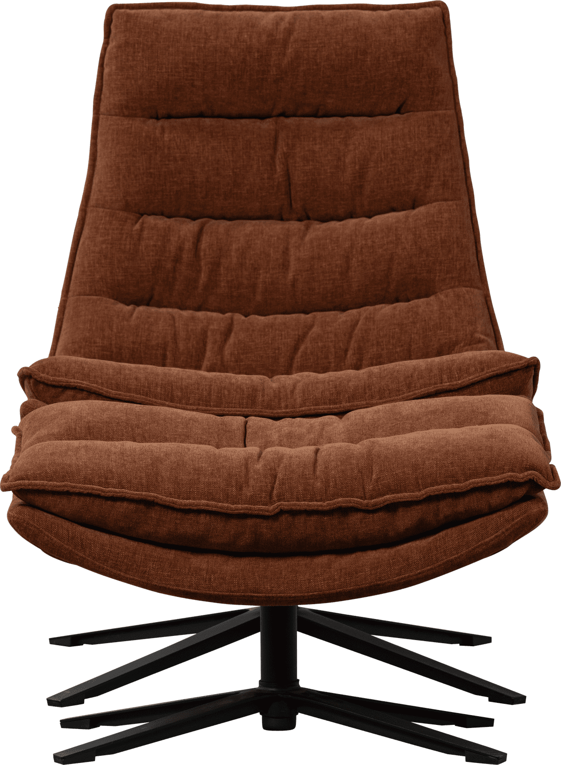 WOOOD Kube draaifauteuil met hocker bruin Bruin Draaifauteuil