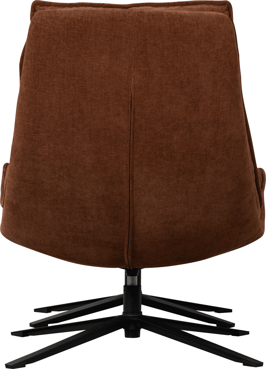 WOOOD Kube draaifauteuil met hocker bruin Bruin Draaifauteuil