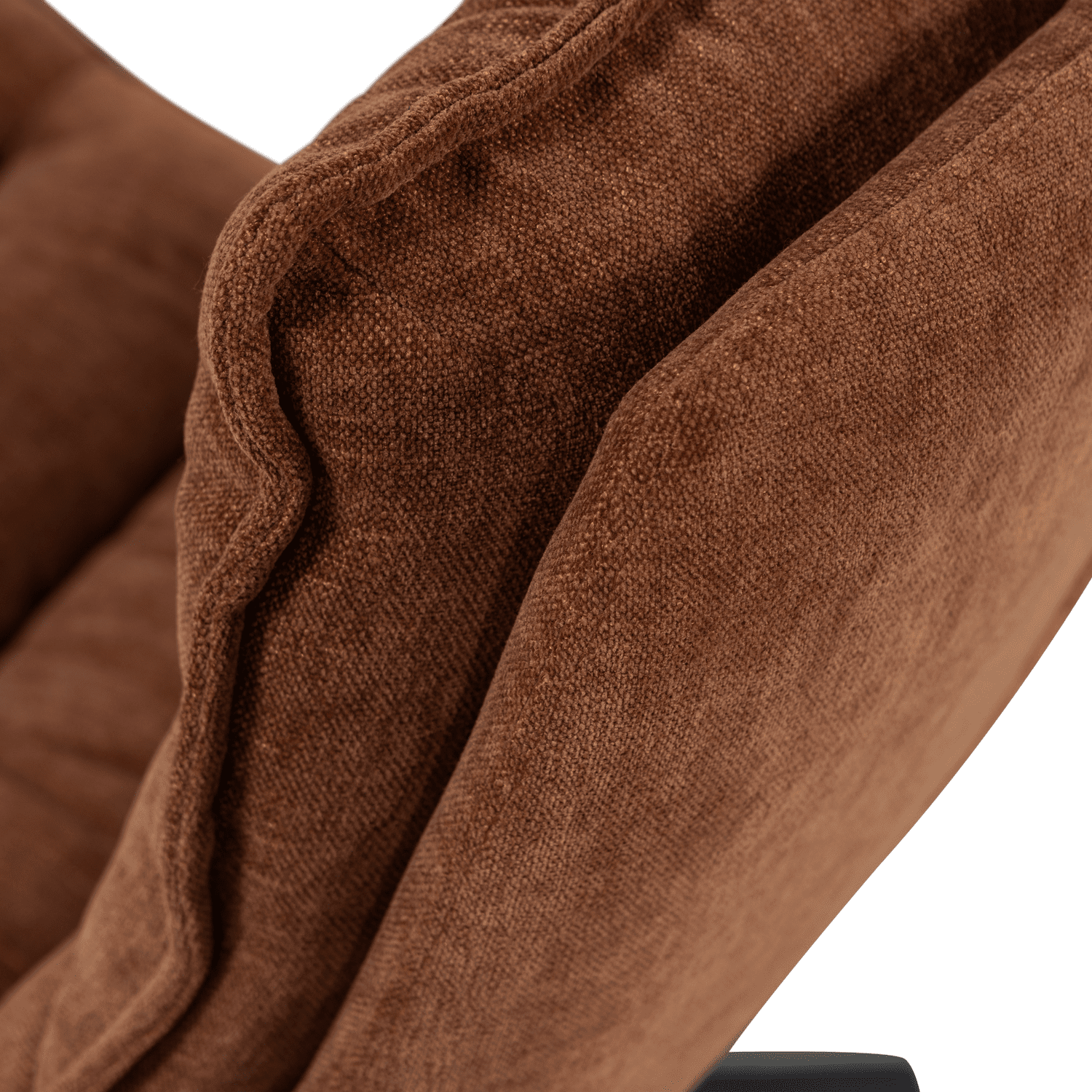WOOOD Kube draaifauteuil met hocker bruin Bruin Draaifauteuil