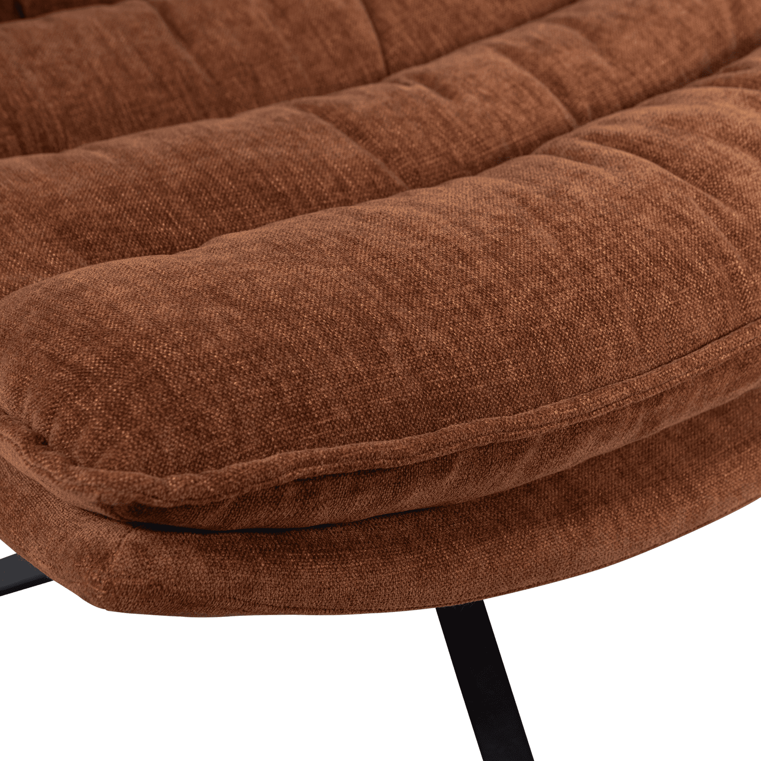 WOOOD Kube draaifauteuil met hocker bruin Bruin Draaifauteuil
