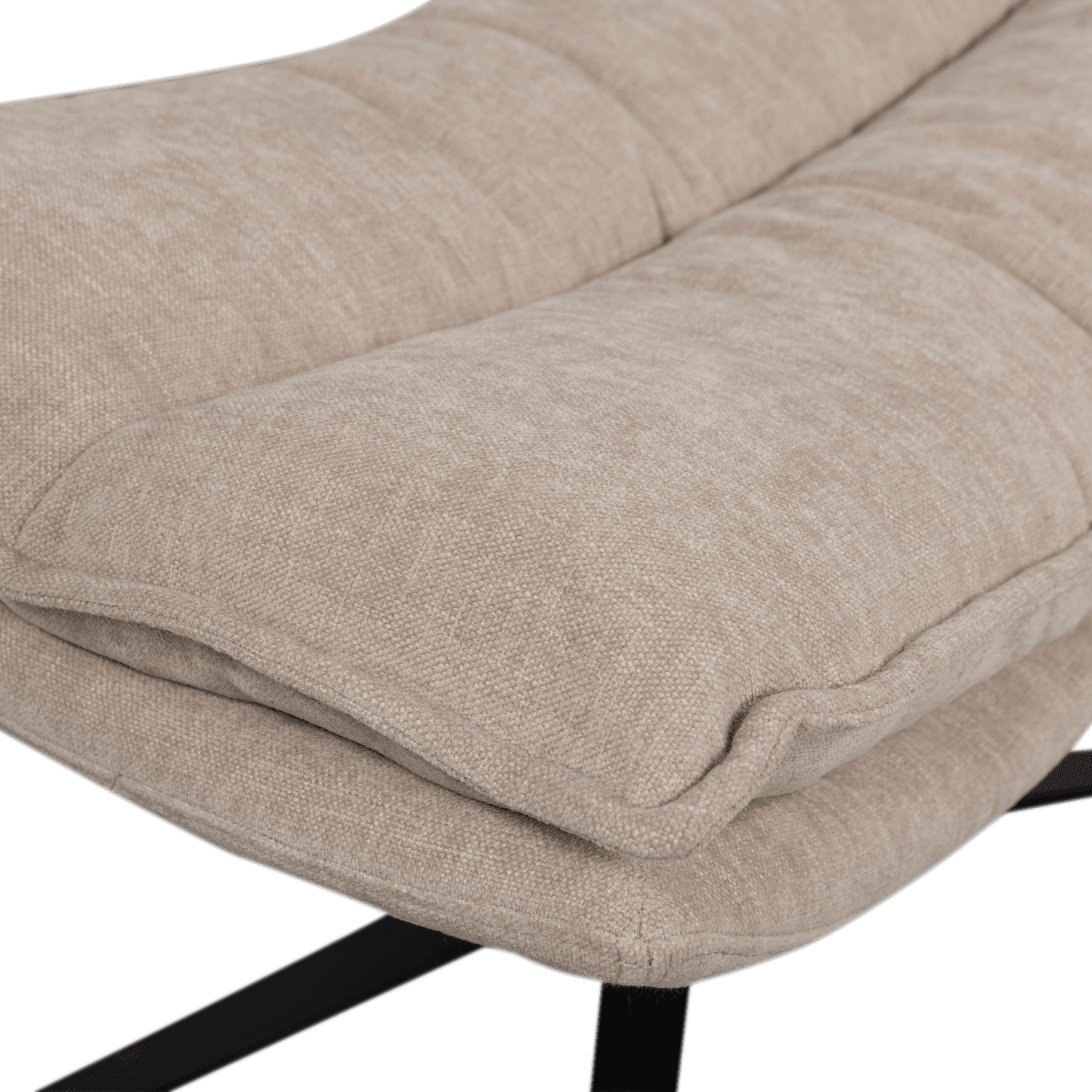 WOOOD Kube draaifauteuil met hocker naturel Naturel Draaifauteuil
