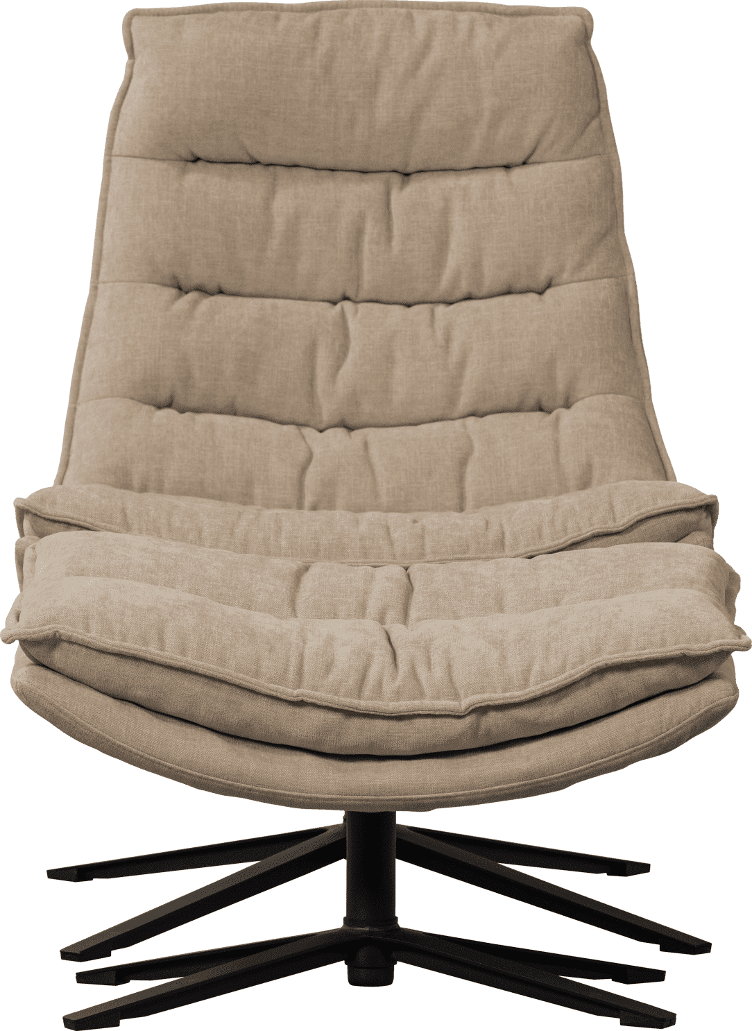 WOOOD Kube draaifauteuil met hocker naturel Naturel Draaifauteuil