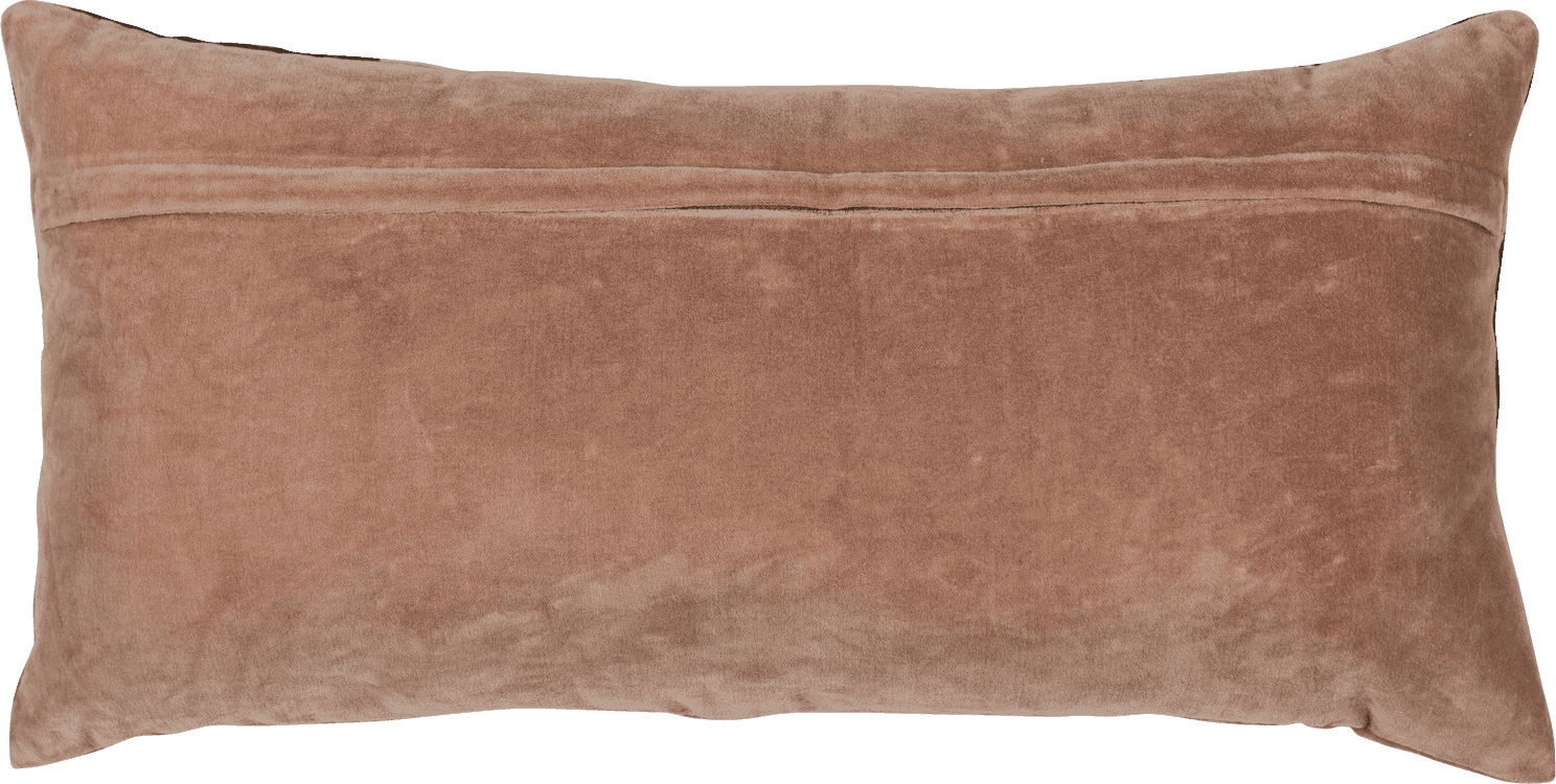 WOOOD Laon kussens velvet naturel/blauw - set van 3 Naturel Sierkussen