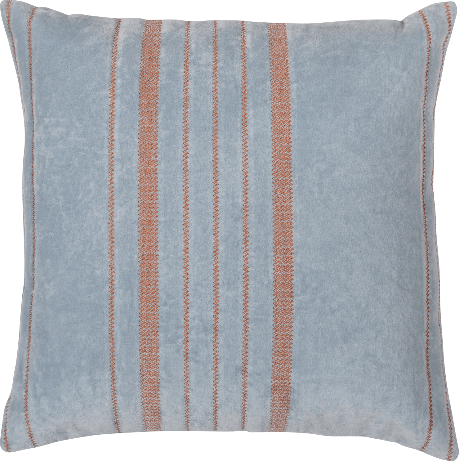 WOOOD Laon kussens velvet naturel/blauw - set van 3 Naturel Sierkussen