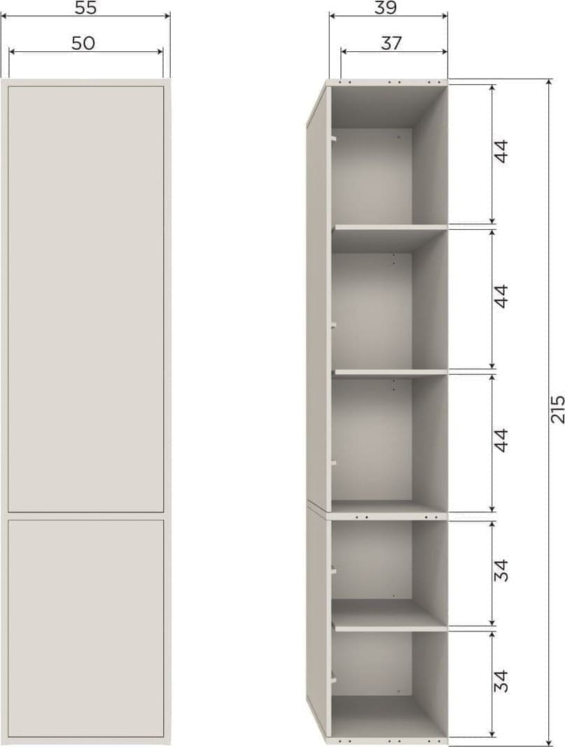WOOOD Meggy smalle opbergkast 55cm grenen dust Paars Bergkast|Kast