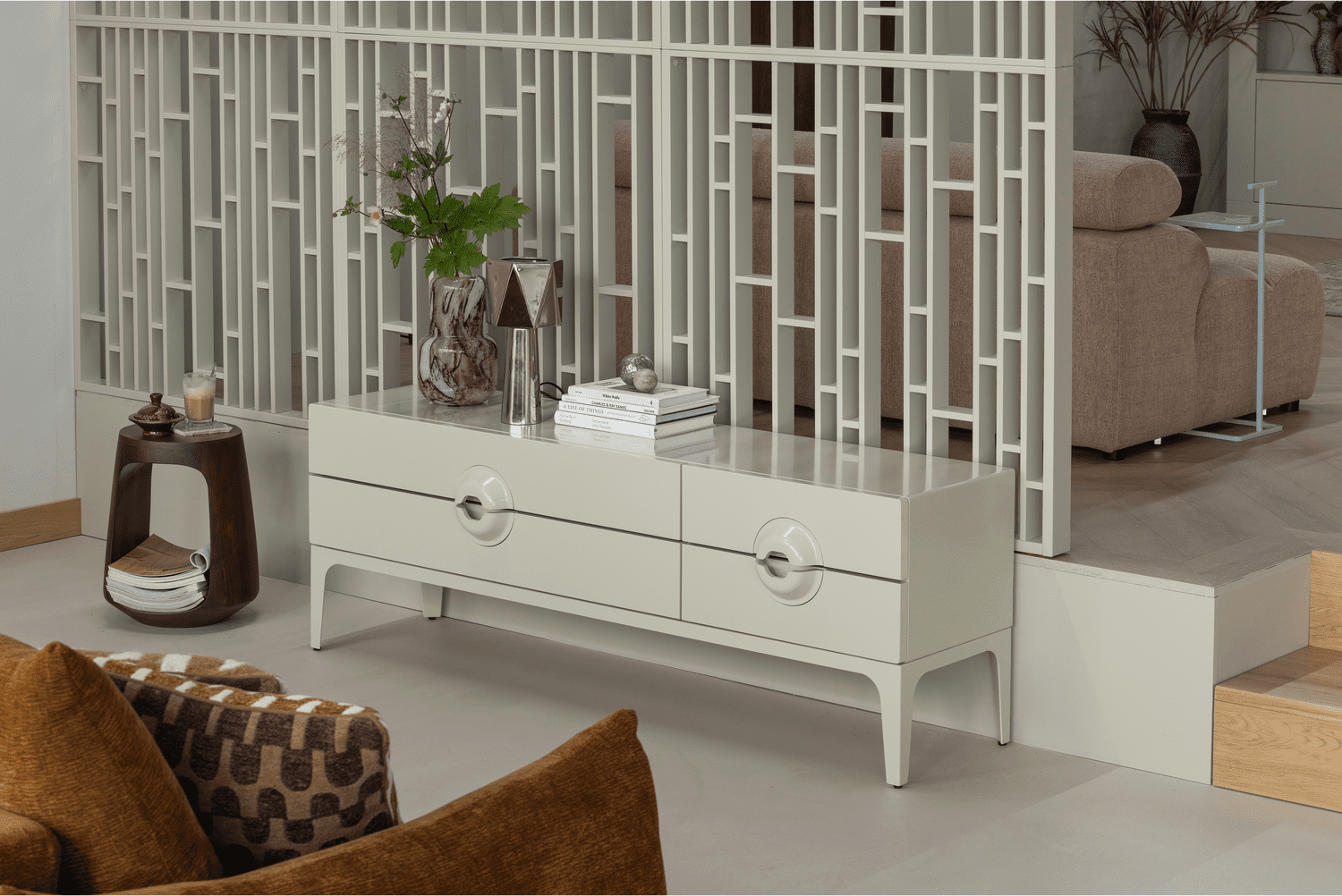WOOOD Merge tv meubel hout dust Paars Tv-meubel|Tv-dressoir