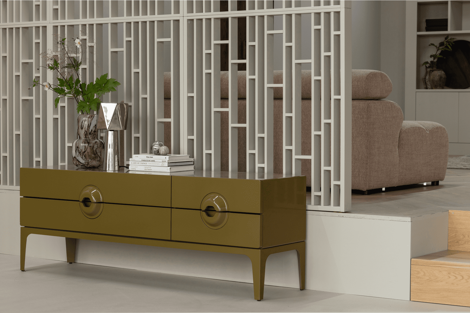 WOOOD Merge tv meubel hout honinggeel Honinggeel Tv-meubel|Tv-dressoir