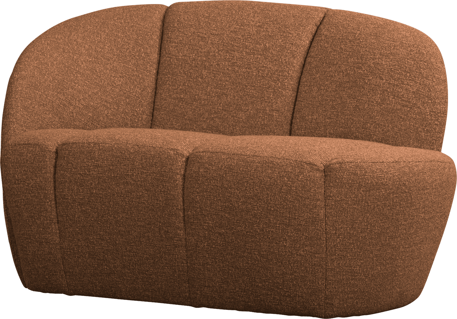 WOOOD Mojo 2-zitsbank bankje links boucle roestbruin melange Roestbruin melange 2-zitsbank