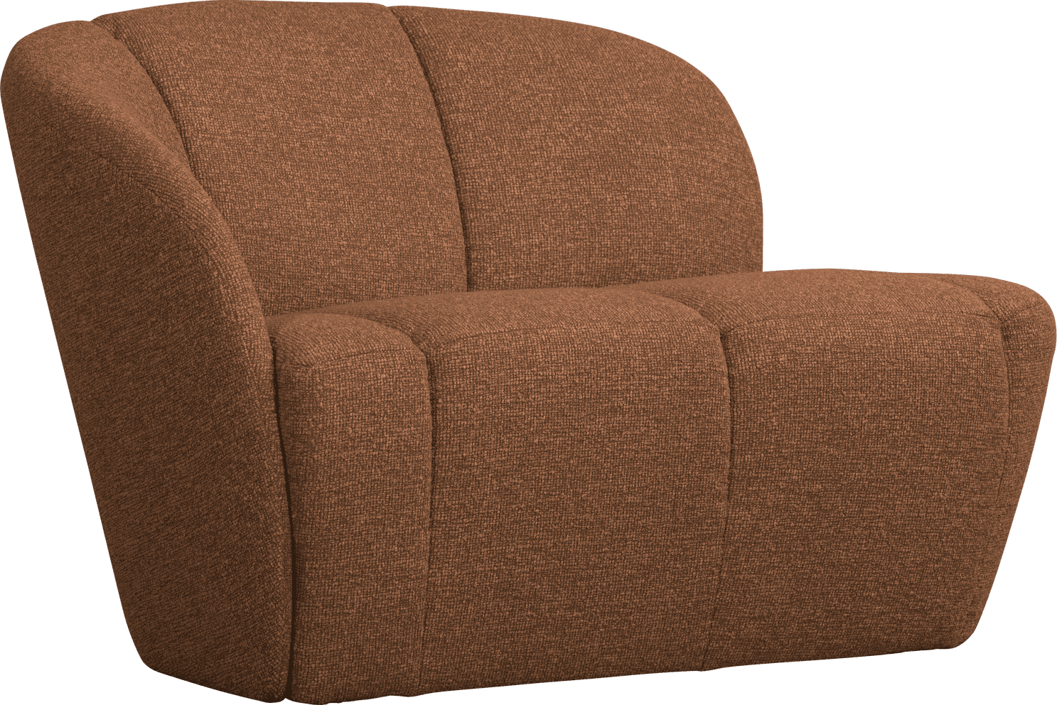 WOOOD Mojo 2-zitsbank bankje links boucle roestbruin melange Roestbruin melange 2-zitsbank