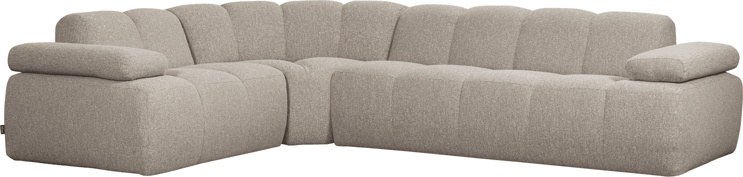 WOOOD Mojo hoekbank links boucle beige melange Beige Hoekbank