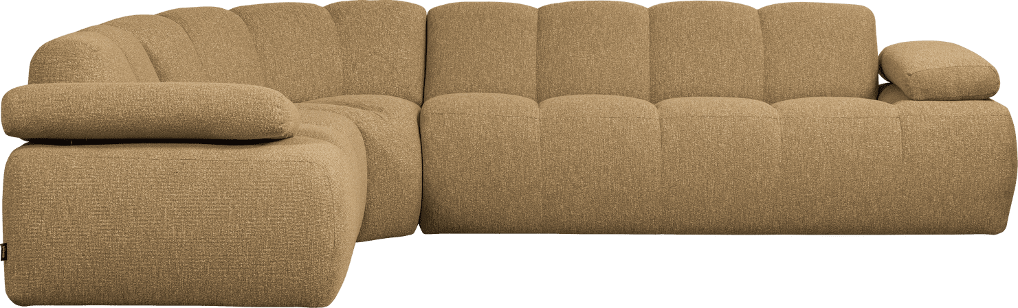 WOOOD Mojo hoekbank links boucle geel/bruin melange Geel/bruin melange Hoekbank
