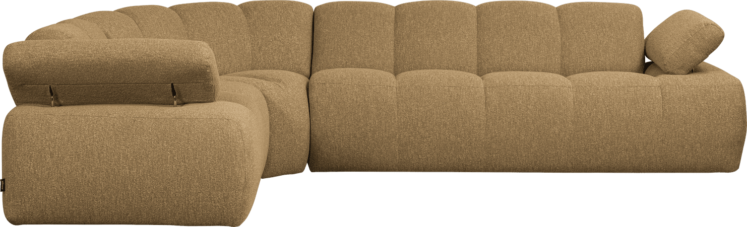 WOOOD Mojo hoekbank links boucle geel/bruin melange Geel/bruin melange Hoekbank