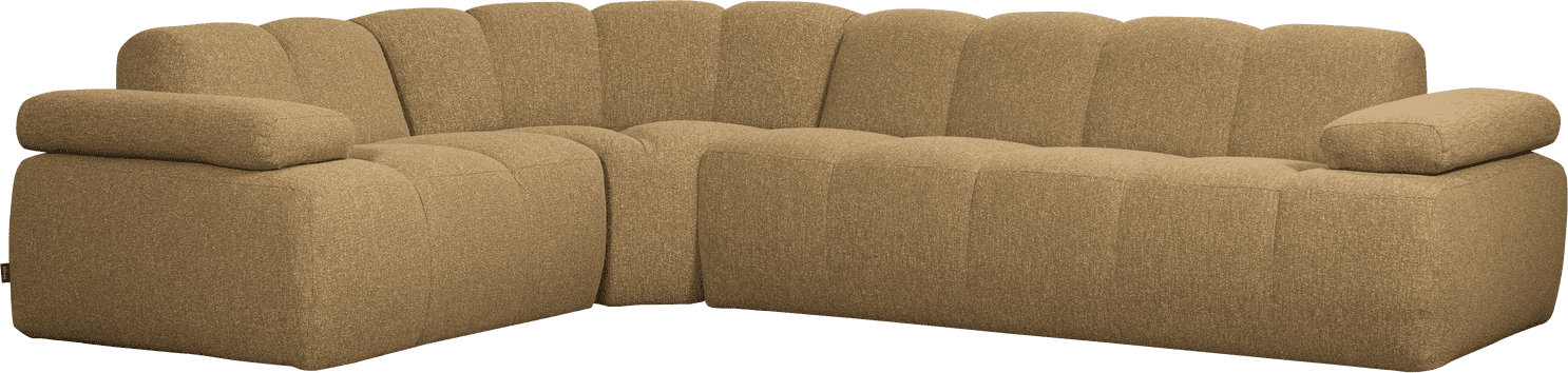 WOOOD Mojo hoekbank links boucle geel/bruin melange Geel/bruin melange Hoekbank