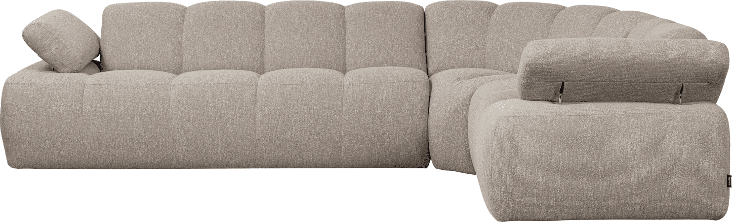 WOOOD Mojo hoekbank rechts boucle beige melange Beige Hoekbank