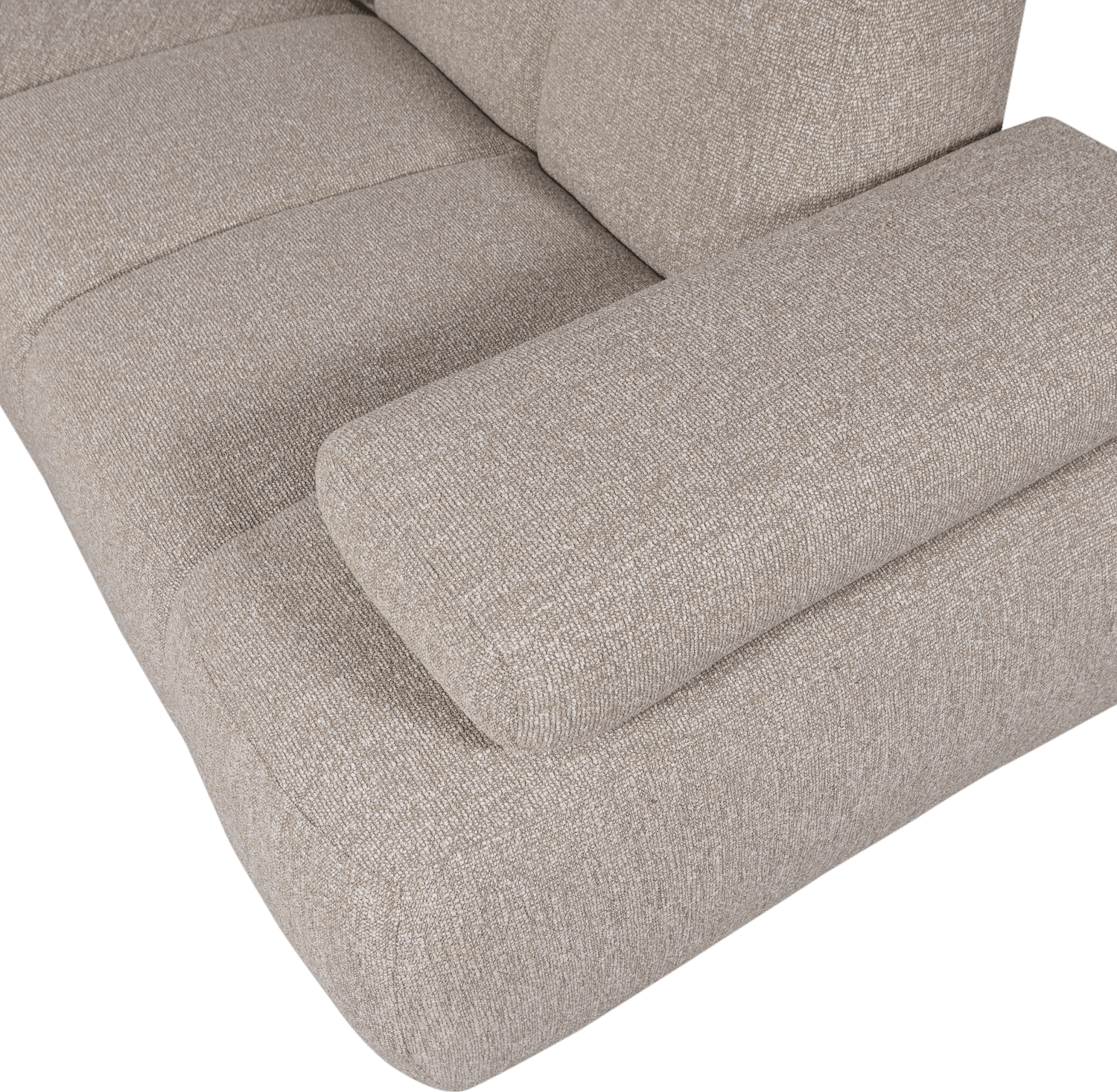 WOOOD Mojo hoekbank rechts boucle beige melange Beige Hoekbank