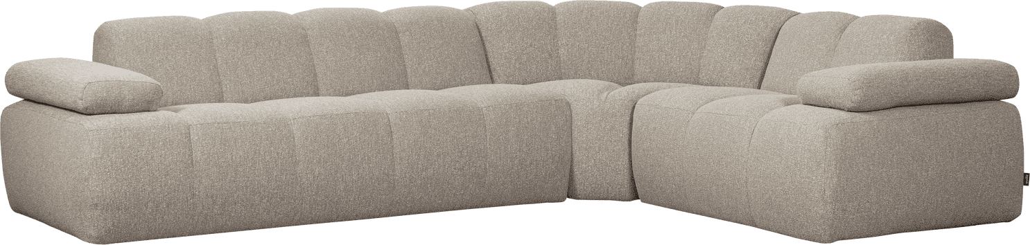 WOOOD Mojo hoekbank rechts boucle beige melange Beige Hoekbank