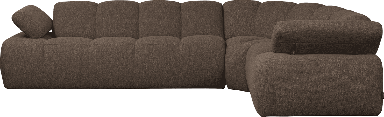 WOOOD Mojo hoekbank rechts boucle bruin melange Bruin melange Hoekbank