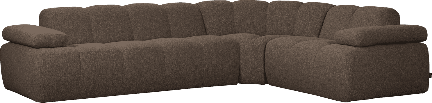 WOOOD Mojo hoekbank rechts boucle bruin melange Bruin melange Hoekbank