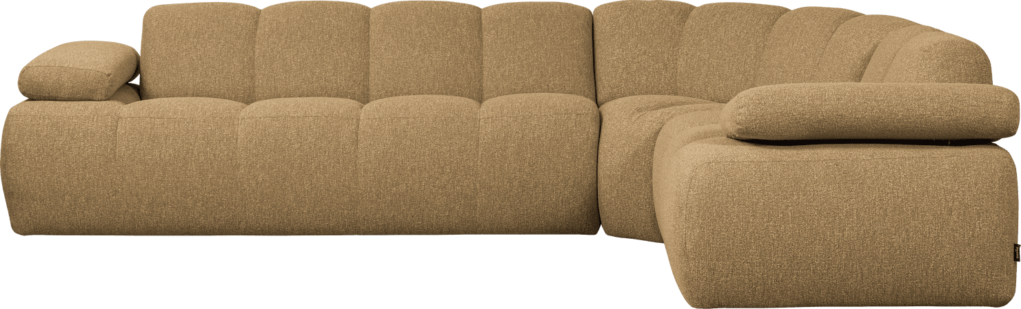 WOOOD Mojo hoekbank rechts boucle geel/bruin melange Geel/bruin melange Hoekbank