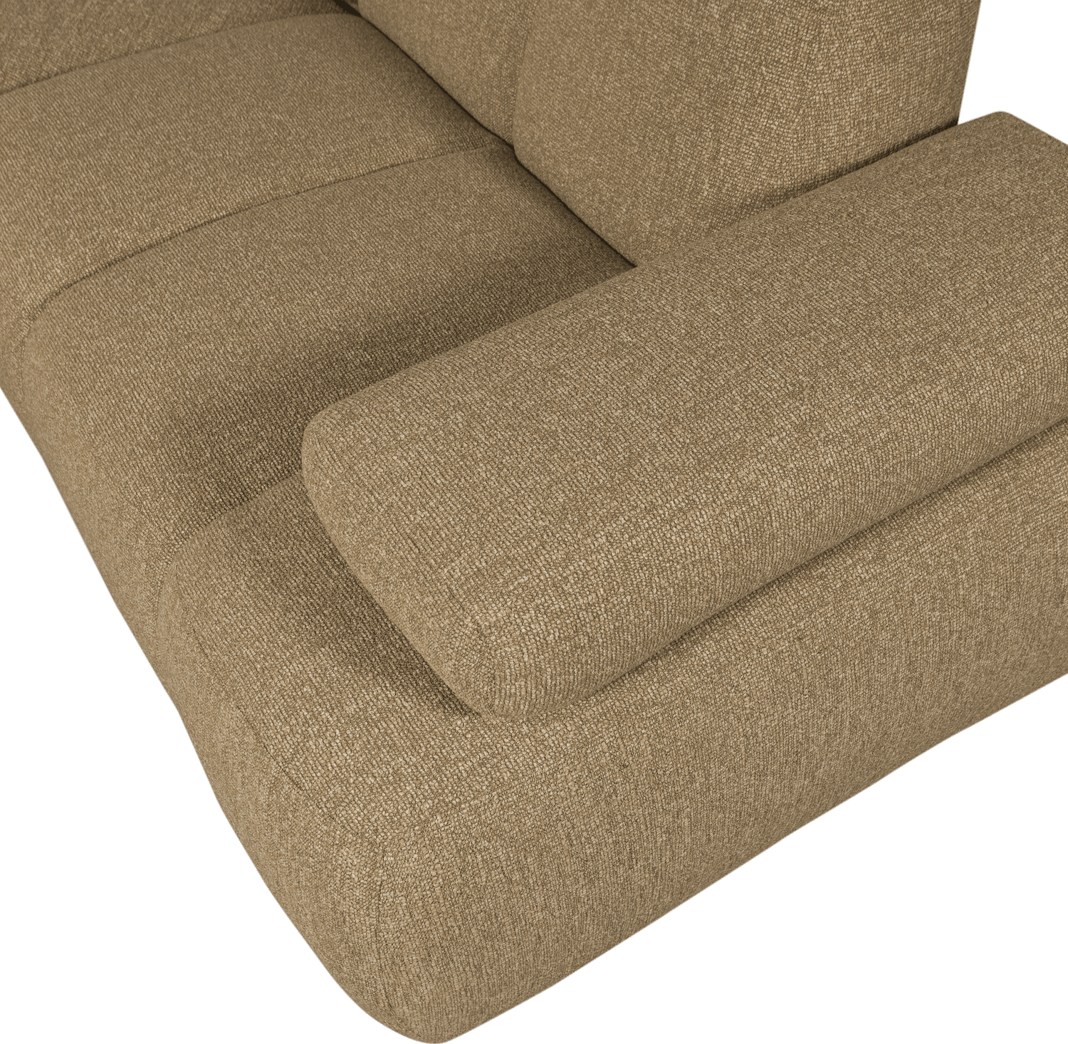 WOOOD Mojo hoekbank rechts boucle geel/bruin melange Geel/bruin melange Hoekbank
