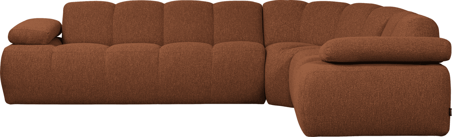 WOOOD Mojo hoekbank rechts boucle roestbruin melange Roestbruin melange Hoekbank