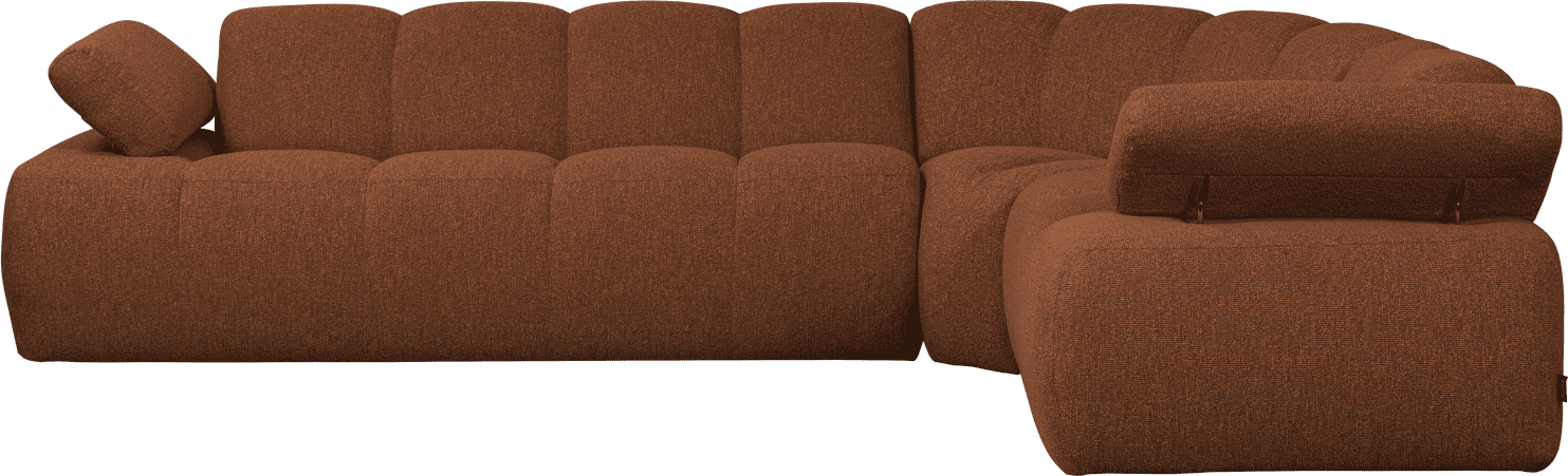 WOOOD Mojo hoekbank rechts boucle roestbruin melange Roestbruin melange Hoekbank